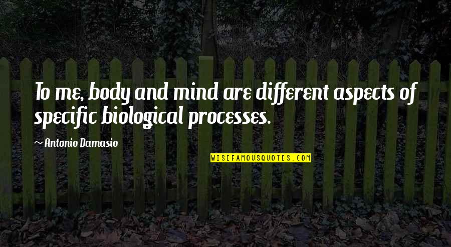 Damasio Quotes By Antonio Damasio: To me, body and mind are different aspects