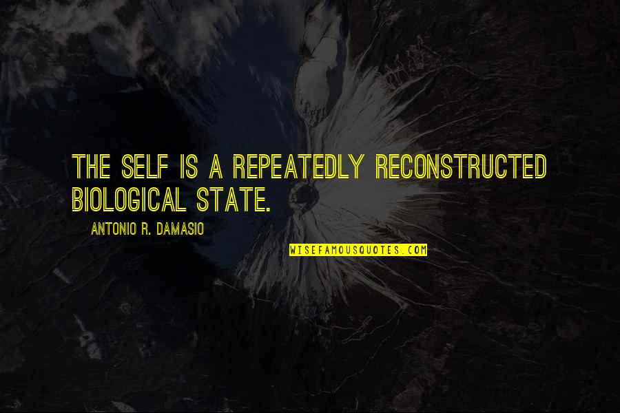 Damasio Quotes By Antonio R. Damasio: The self is a repeatedly reconstructed biological state.