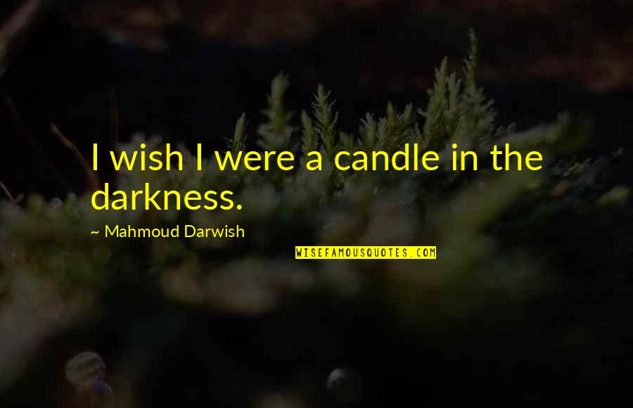 Damberger Dawn Quotes By Mahmoud Darwish: I wish I were a candle in the