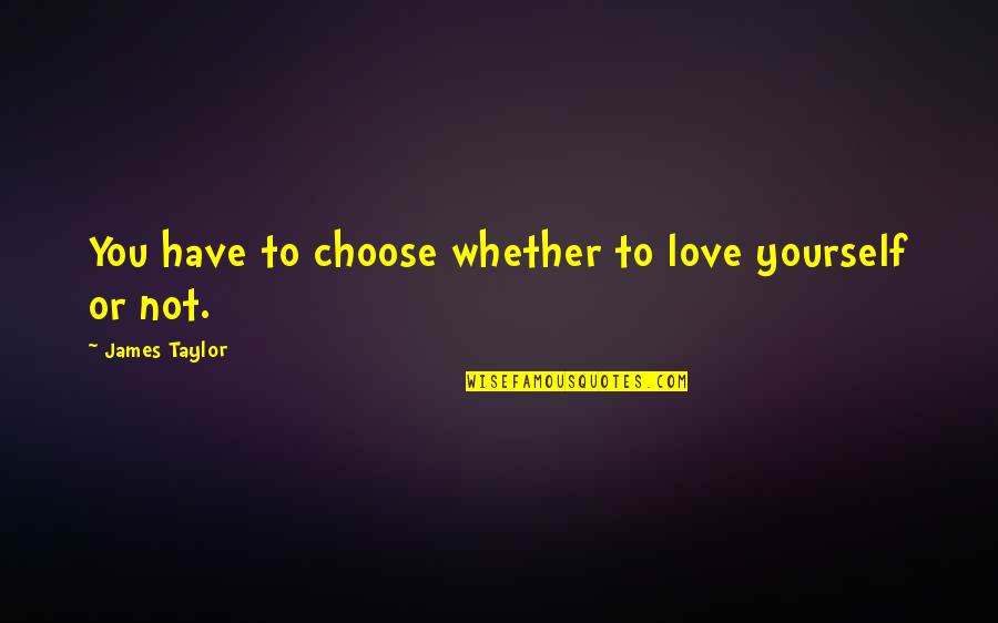Dambra Motors Quotes By James Taylor: You have to choose whether to love yourself Dambra Motors Quotes By James Taylor: You have to choose whether to love yourself