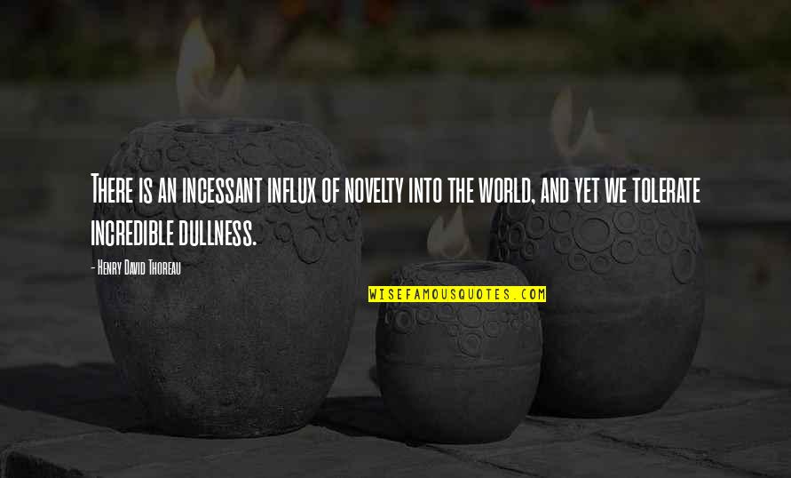 Damelias Quotes By Henry David Thoreau: There is an incessant influx of novelty into Damelias Quotes By Henry David Thoreau: There is an incessant influx of novelty into