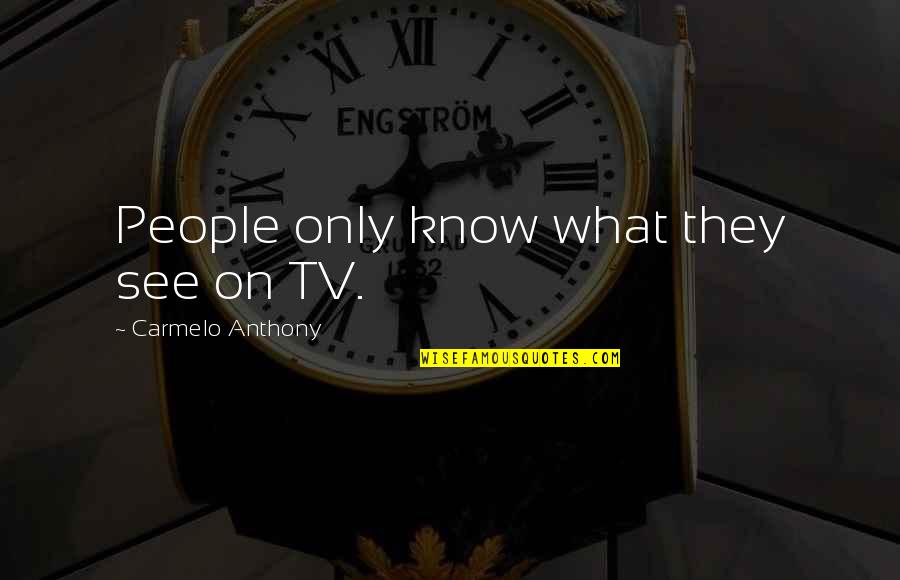 Damhus Gmbh Quotes By Carmelo Anthony: People only know what they see on TV.