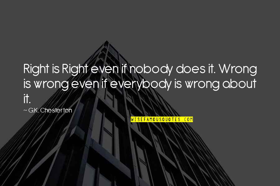 Damhus Ruh Sszekr Ny Quotes By G.K. Chesterton: Right is Right even if nobody does it.