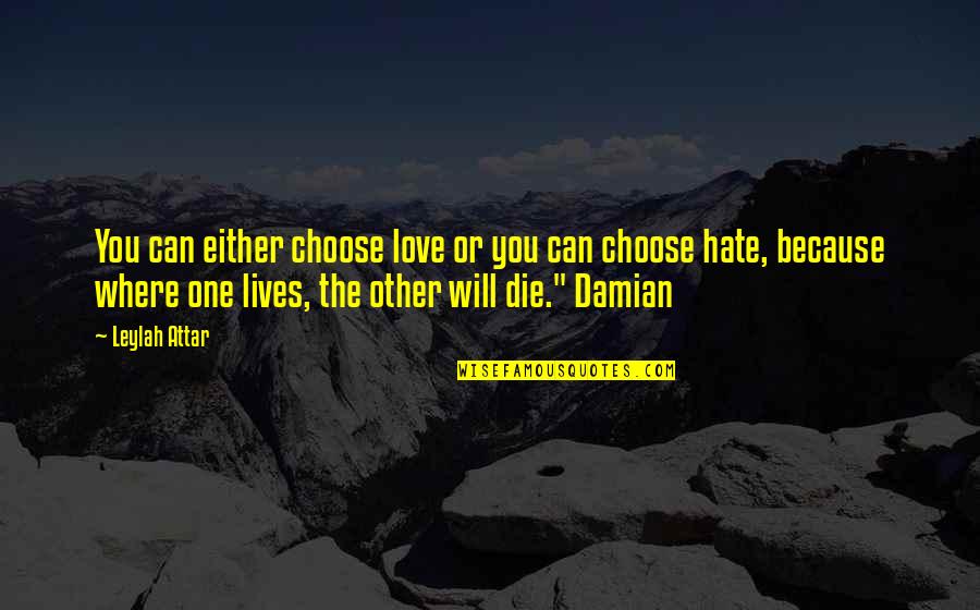 Damian Quotes By Leylah Attar: You can either choose love or you can