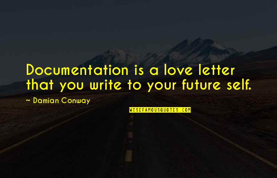 Damian's Quotes By Damian Conway: Documentation is a love letter that you write