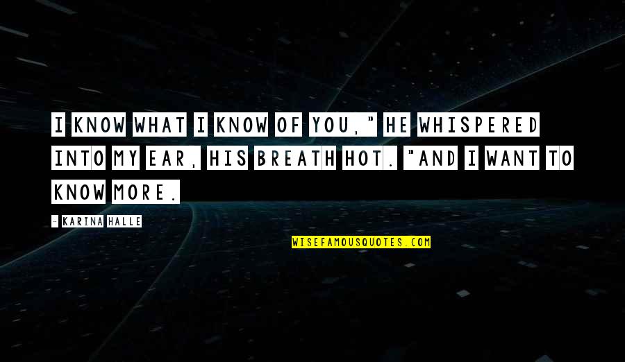 Damick Enterprises Quotes By Karina Halle: I know what I know of you," he