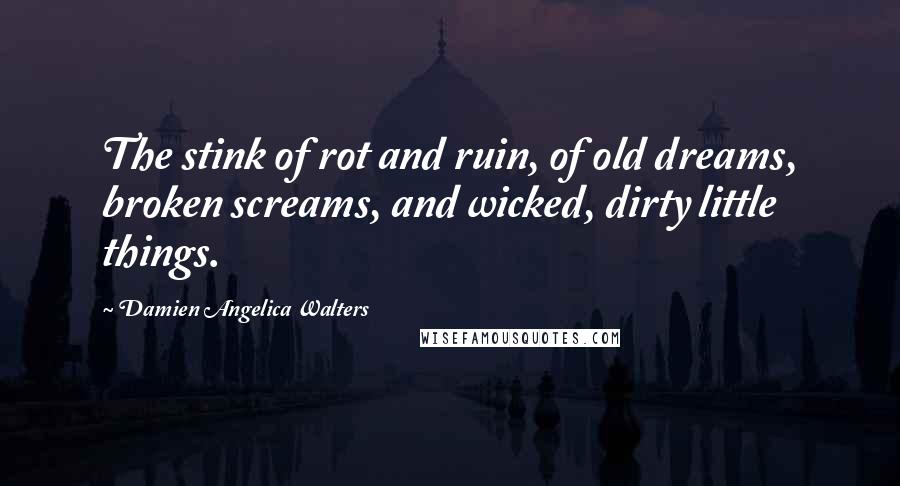 Damien Angelica Walters quotes: The stink of rot and ruin, of old dreams, broken screams, and wicked, dirty little things.