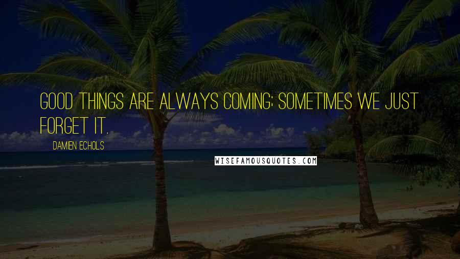 Damien Echols quotes: Good things are always coming; sometimes we just forget it.