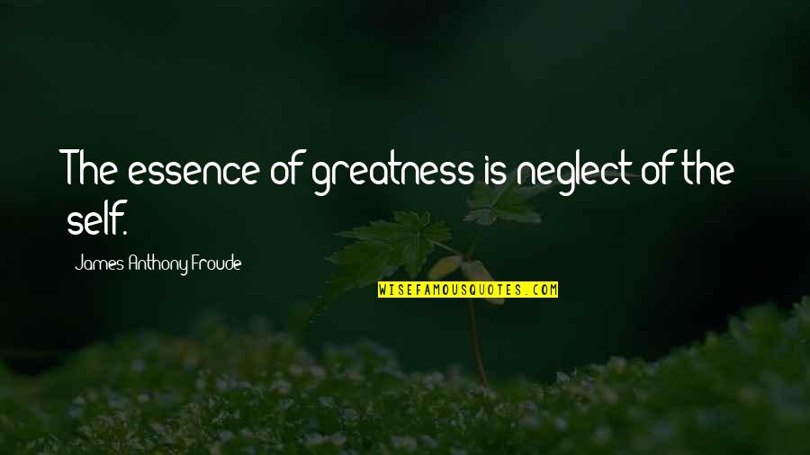 Damit Quotes By James Anthony Froude: The essence of greatness is neglect of the