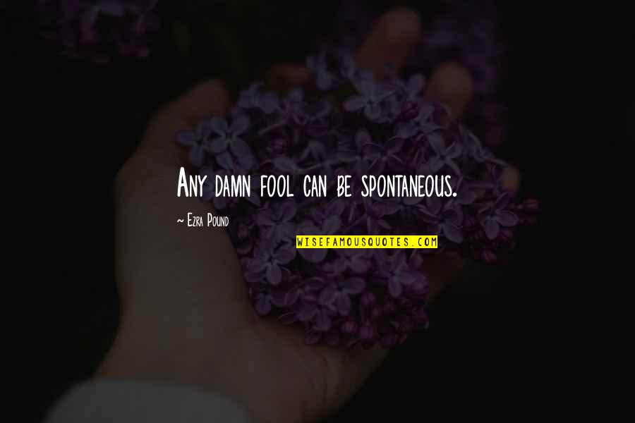 Damn Fool Quotes By Ezra Pound: Any damn fool can be spontaneous.