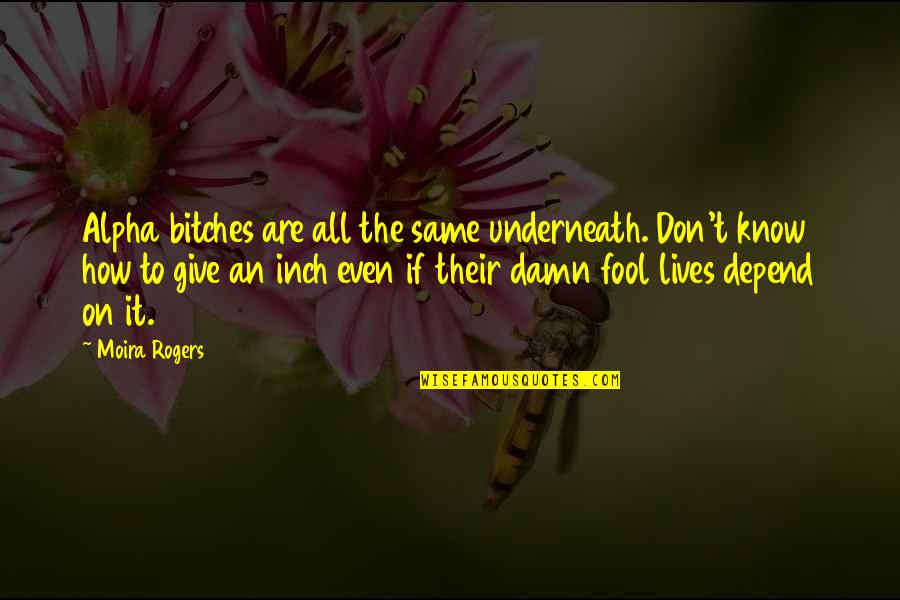 Damn Fool Quotes By Moira Rogers: Alpha bitches are all the same underneath. Don't