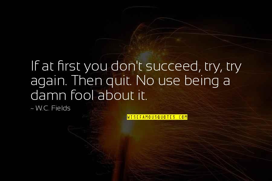 Damn Fool Quotes By W.C. Fields: If at first you don't succeed, try, try