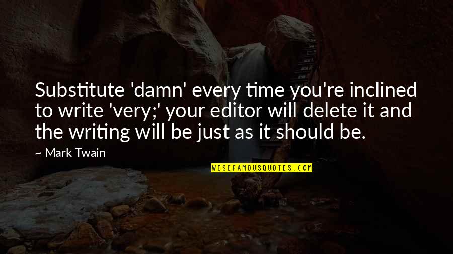 Damn It Quotes By Mark Twain: Substitute 'damn' every time you're inclined to write Damn It Quotes By Mark Twain: Substitute 'damn' every time you're inclined to write