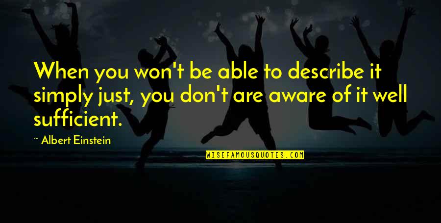Damn Yankee Quotes By Albert Einstein: When you won't be able to describe it Damn Yankee Quotes By Albert Einstein: When you won't be able to describe it