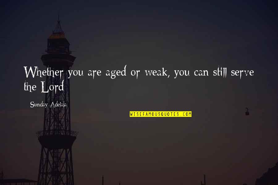 Damnitol Quotes By Sunday Adelaja: Whether you are aged or weak, you can Damnitol Quotes By Sunday Adelaja: Whether you are aged or weak, you can