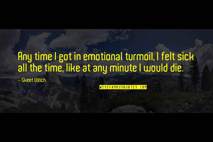 Damon And Elena 6x07 Quotes By Skeet Ulrich: Any time I got in emotional turmoil, I Damon And Elena 6x07 Quotes By Skeet Ulrich: Any time I got in emotional turmoil, I