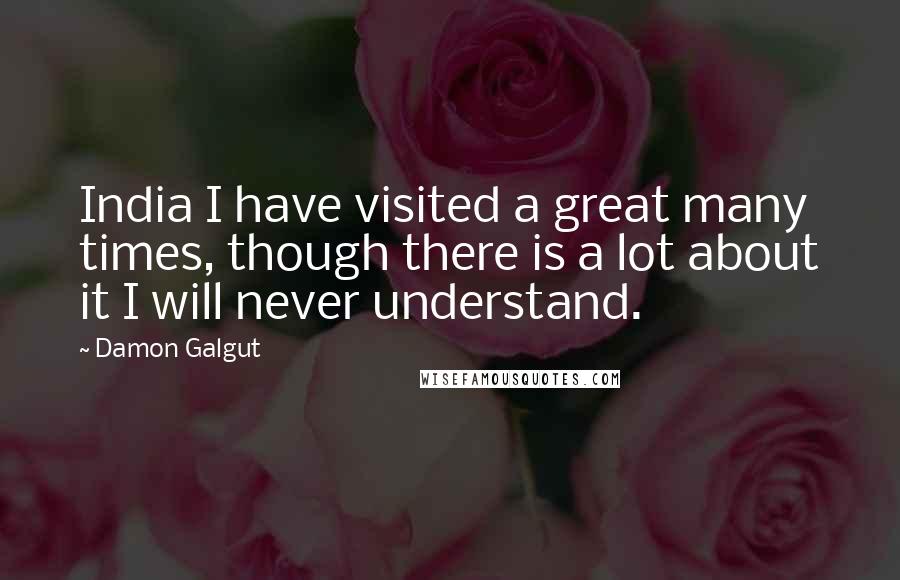 Damon Galgut quotes: India I have visited a great many times, though there is a lot about it I will never understand.