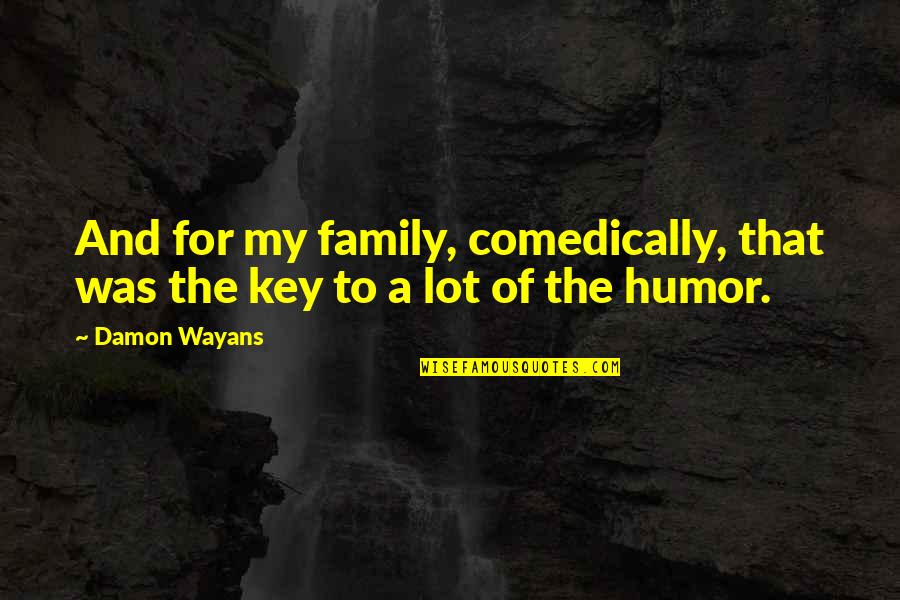 Damon Humor Quotes By Damon Wayans: And for my family, comedically, that was the