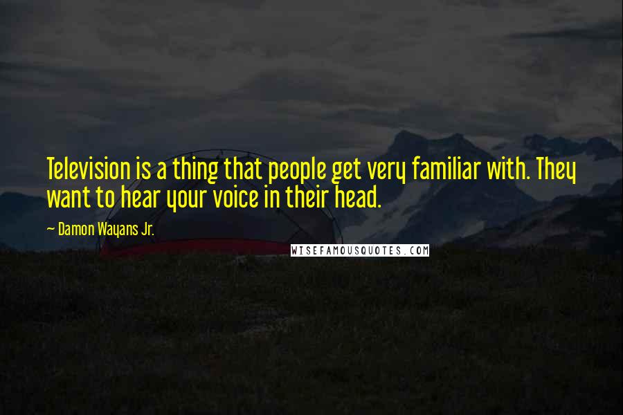 Damon Wayans Jr. quotes: Television is a thing that people get very familiar with. They want to hear your voice in their head.