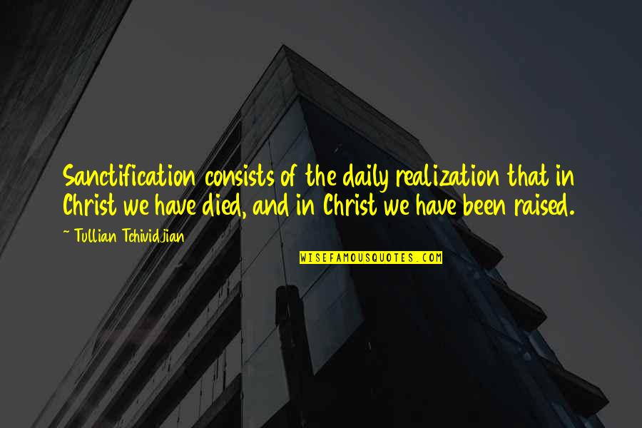 Dampney Paints Quotes By Tullian Tchividjian: Sanctification consists of the daily realization that in