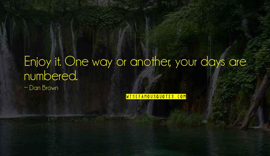 Dan Brown Quotes By Dan Brown: Enjoy it. One way or another, your days