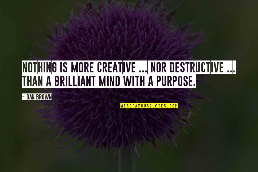 Dan Brown's Quotes By Dan Brown: Nothing is more creative ... nor destructive ...