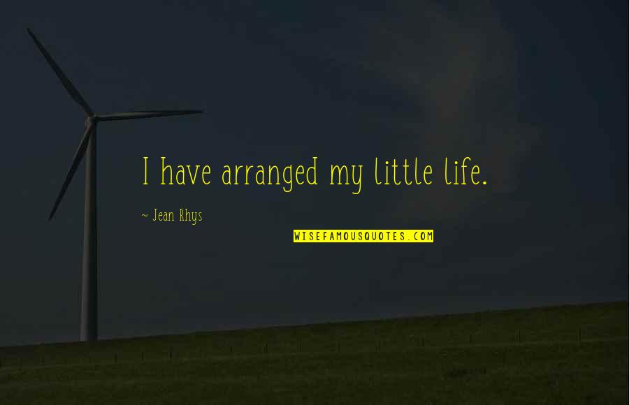 Dan Brule Quotes By Jean Rhys: I have arranged my little life.