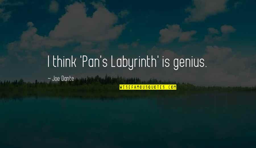 Dan Bylsma Quotes By Joe Dante: I think 'Pan's Labyrinth' is genius.