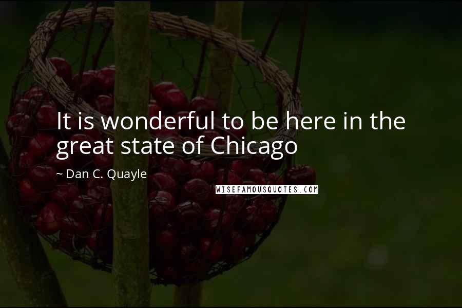 Dan C. Quayle quotes: It is wonderful to be here in the great state of Chicago