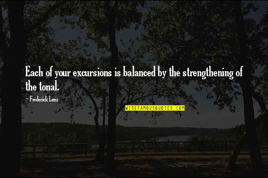 Dan De Fleurette Quotes By Frederick Lenz: Each of your excursions is balanced by the