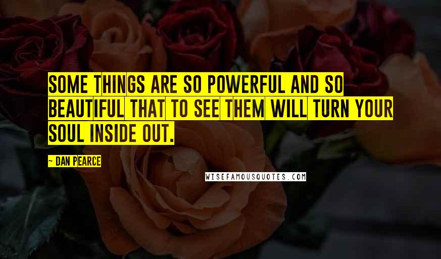 Dan Pearce quotes: Some things are so powerful and so beautiful that to see them will turn your soul inside out.