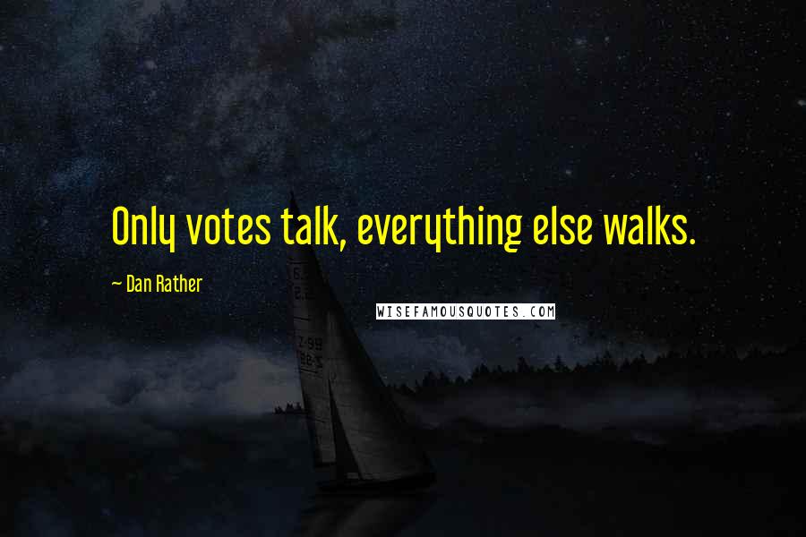 Dan Rather quotes: Only votes talk, everything else walks.