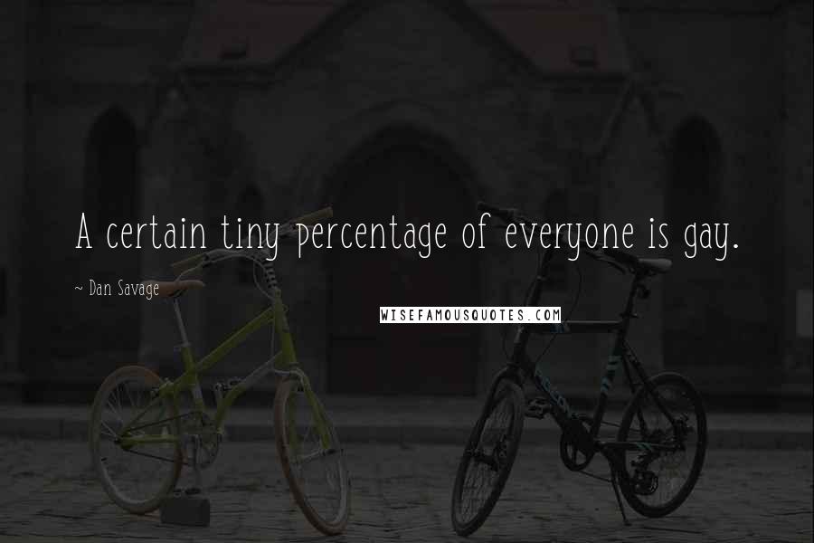 Dan Savage quotes: A certain tiny percentage of everyone is gay.