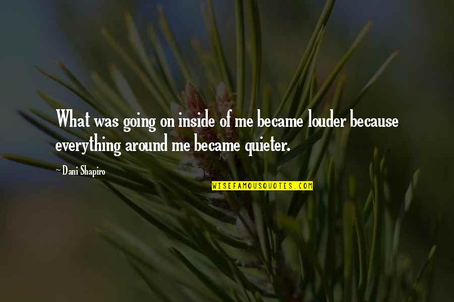 Dan Siegel Quotes By Dani Shapiro: What was going on inside of me became