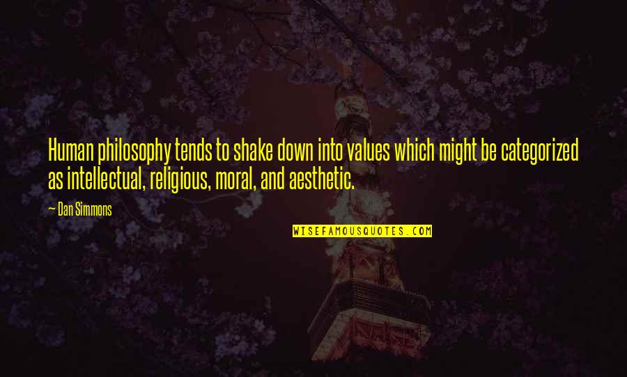 Dan Simmons Quotes By Dan Simmons: Human philosophy tends to shake down into values Dan Simmons Quotes By Dan Simmons: Human philosophy tends to shake down into values