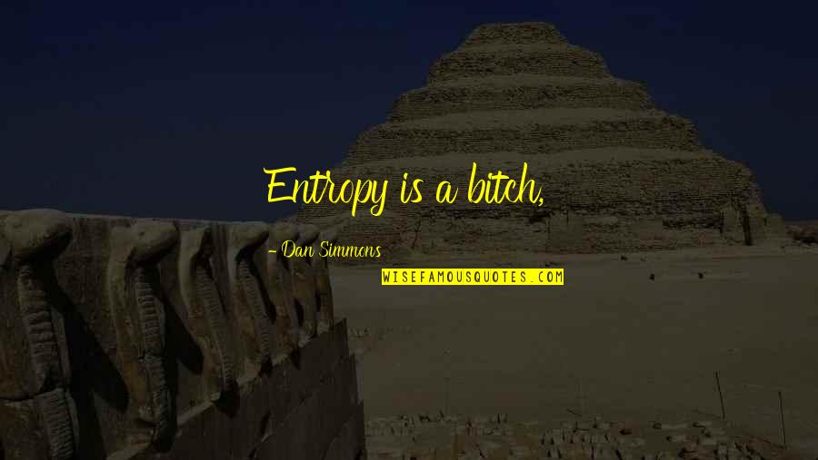 Dan Simmons Quotes By Dan Simmons: Entropy is a bitch, Dan Simmons Quotes By Dan Simmons: Entropy is a bitch,