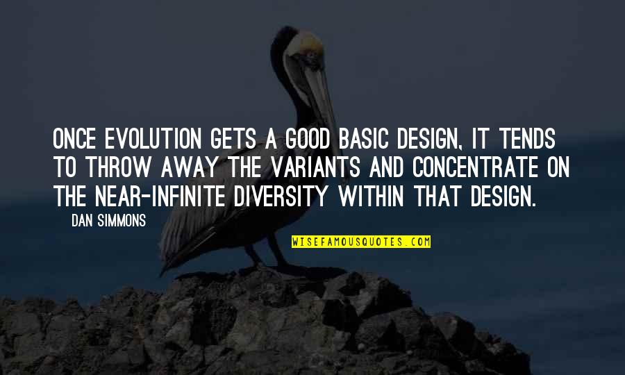 Dan Simmons Quotes By Dan Simmons: Once evolution gets a good basic design, it Dan Simmons Quotes By Dan Simmons: Once evolution gets a good basic design, it