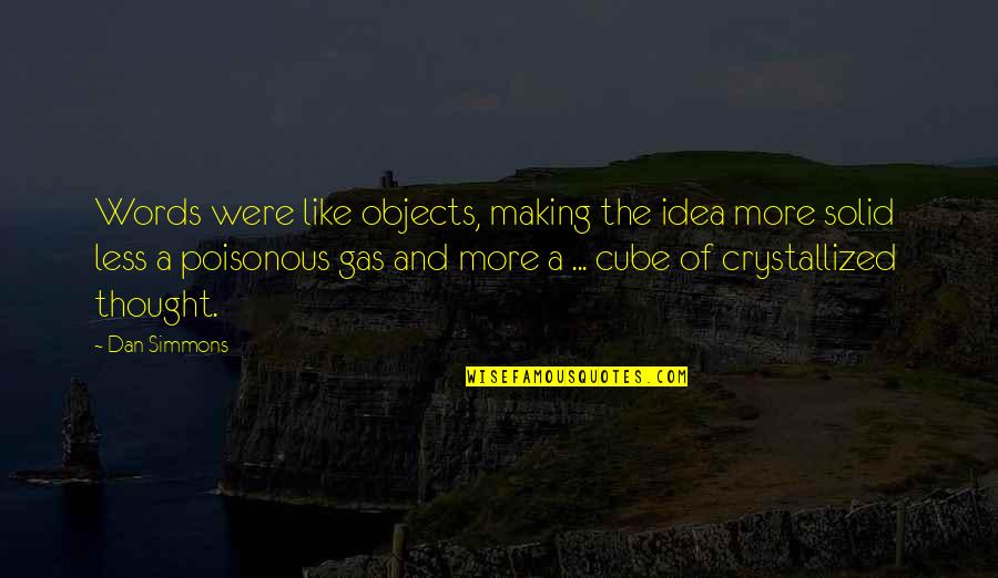 Dan Simmons Quotes By Dan Simmons: Words were like objects, making the idea more Dan Simmons Quotes By Dan Simmons: Words were like objects, making the idea more