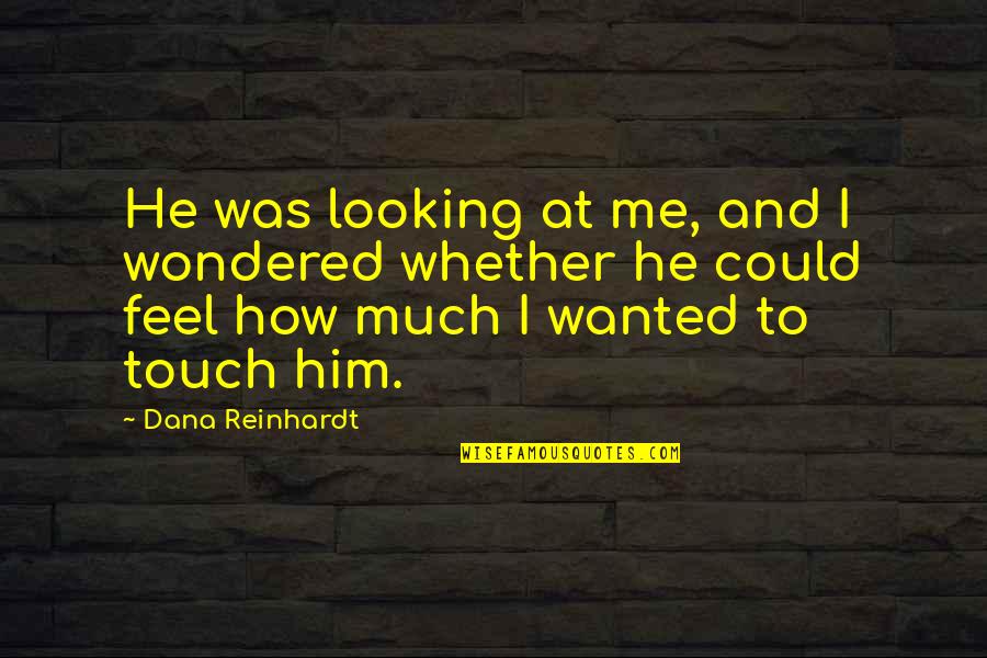 Dana Reinhardt Quotes By Dana Reinhardt: He was looking at me, and I wondered Dana Reinhardt Quotes By Dana Reinhardt: He was looking at me, and I wondered