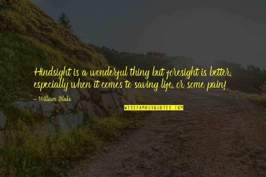 Danang Golden Quotes By William Blake: Hindsight is a wonderful thing but foresight is