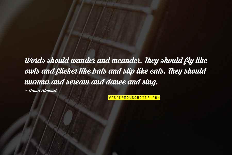 Dance And Sing Quotes By David Almond: Words should wander and meander. They should fly Dance And Sing Quotes By David Almond: Words should wander and meander. They should fly