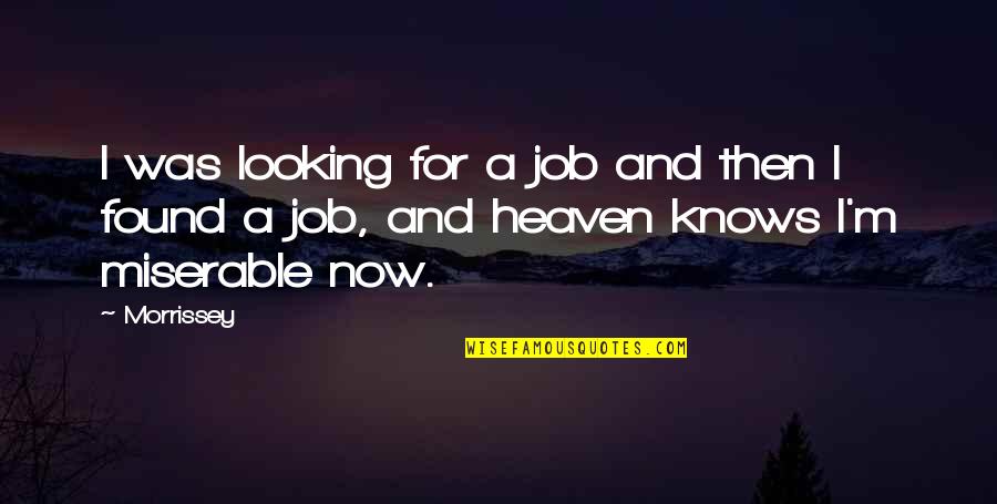 Dance Monkey Dance Quotes By Morrissey: I was looking for a job and then