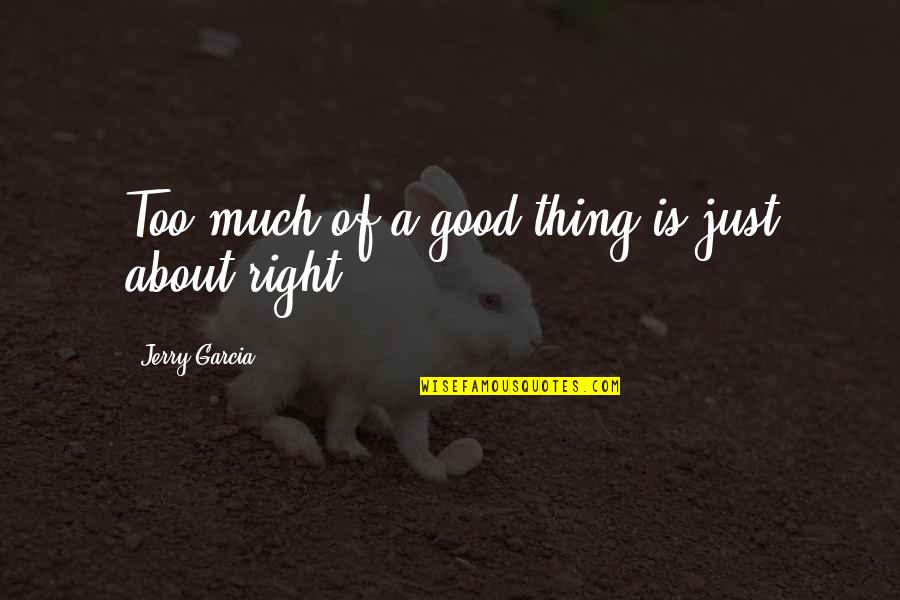 Dandelion And Blood Quotes By Jerry Garcia: Too much of a good thing is just