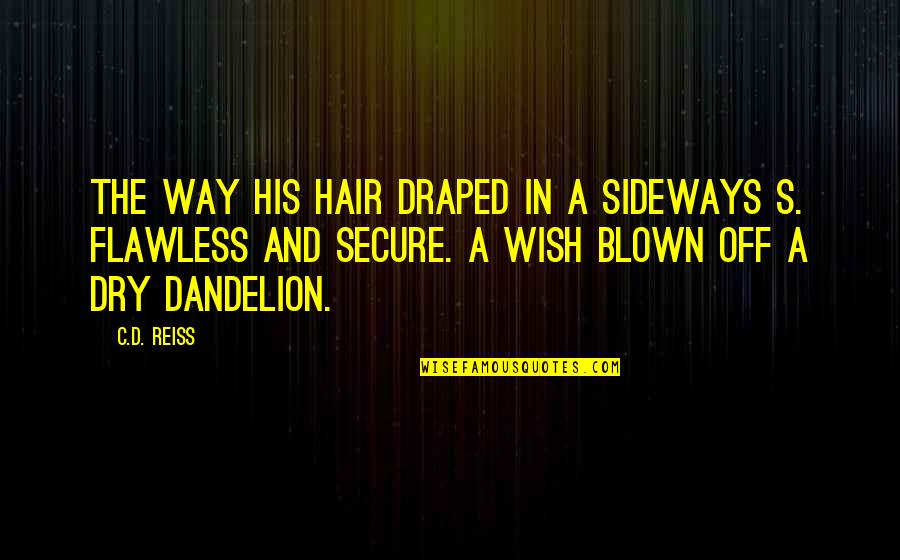 Dandelion Wish Quotes By C.D. Reiss: The way his hair draped in a sideways