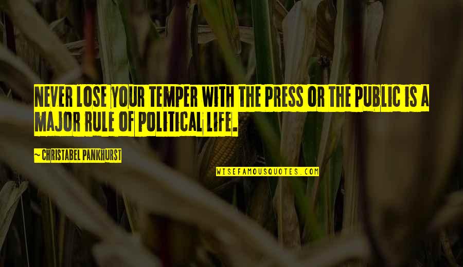 Dandeneau Cycles Quotes By Christabel Pankhurst: Never lose your temper with the Press or Dandeneau Cycles Quotes By Christabel Pankhurst: Never lose your temper with the Press or
