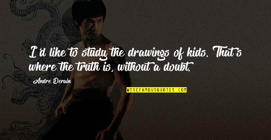 D'andre Quotes By Andre Derain: I'd like to study the drawings of kids.