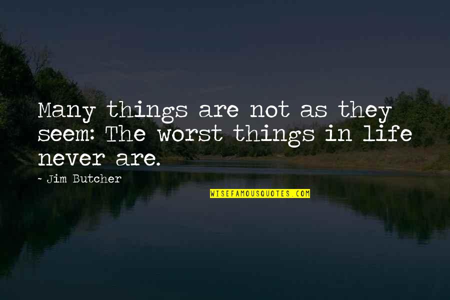 Dandreas Pizza Saratoga Ny Quotes By Jim Butcher: Many things are not as they seem: The