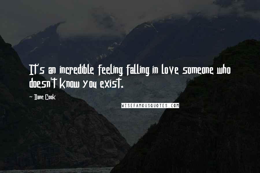 Dane Cook quotes: It's an incredible feeling falling in love someone who doesn't know you exist.