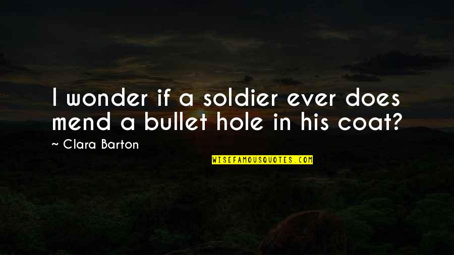 Danella Lucioni Quotes By Clara Barton: I wonder if a soldier ever does mend