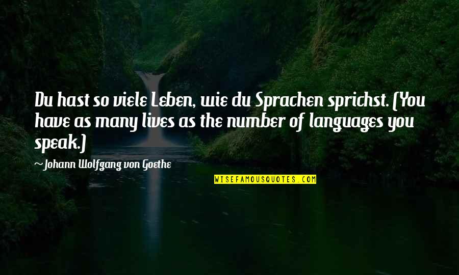 Danenberger Quotes By Johann Wolfgang Von Goethe: Du hast so viele Leben, wie du Sprachen